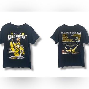 Kobe Bryant Farewell Graphic T-Shirt Double Sided Black Tee Small